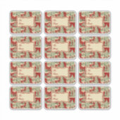 Retro Vintage Kerstlandschap Sticker (Voorkant)
