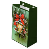 Retro Vintage Kerstlap Holiday-tas Klein Cadeauzakje (Achterkant Gekanteld)