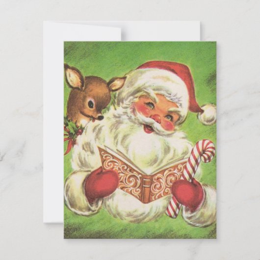 Retro Vintage-kerstlezen Feestdagenkaart (Voorkant)