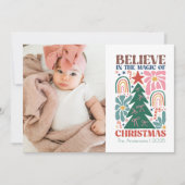 Retro Vintage Kerstmagie Feestdagenkaart (Voorkant)