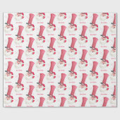 Retro vintage kerstman cadeaupapier (Vlak)