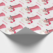 Retro vintage kerstman cadeaupapier (Hoek)