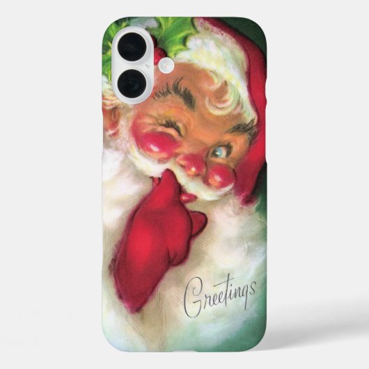 Retro vintage Kerstman  Case-Mate iPhone Case (Achterkant)