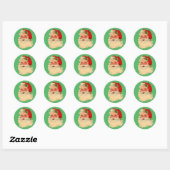 Retro Vintage Kerstman Gezicht Stickers (Vel)
