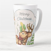 retro vintage kerstman hert latte mok (Rechterhoek)