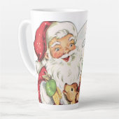 retro vintage kerstman hert latte mok (Linkerhoek)
