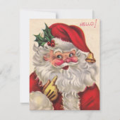 Retro Vintage Kerstman Jolly Santa Feestdagenkaart (Voorkant)