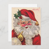 Retro Vintage Kerstman Jolly Santa Feestdagenkaart (Voorkant / Achterkant)