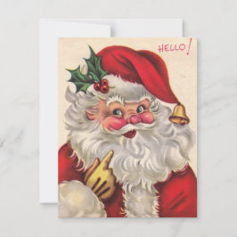 Retro Vintage Kerstman Jolly Santa Feestdagenkaart