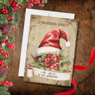 Retro Vintage Kerstman Kerstfeest Kaart