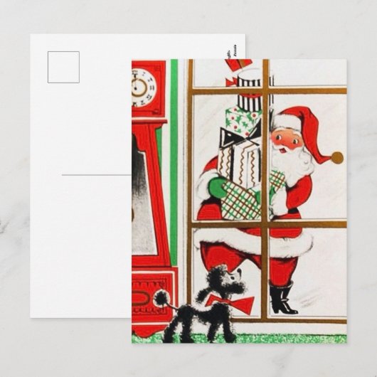 Retro Vintage Kerstman kerstkaart Feestdagenkaart (Voorkant / Achterkant)