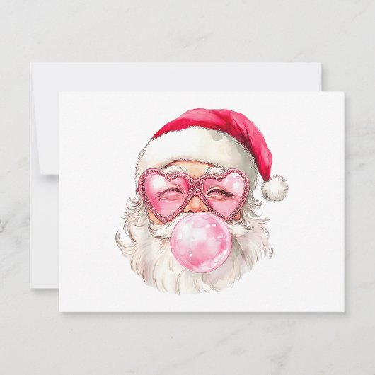 Retro Vintage Kerstman Kerstmis Bubble Gum Roze Zo (Voorkant)