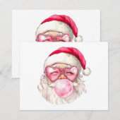 Retro Vintage Kerstman Kerstmis Bubble Gum Roze Zo (Voorkant / Achterkant)