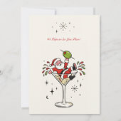 Retro Vintage Kerstman Martini Kerstcocktail Kaart (Achterkant)
