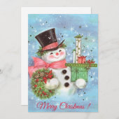 Retro Vintage-kerstman met cadeaus Feestdagenkaart (Voorkant / Achterkant)