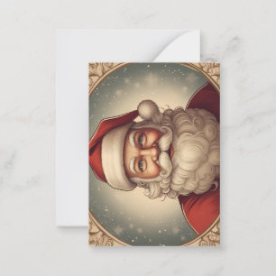Retro vintage kerstman notitiekaartje
