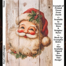 Retro Vintage Kerstman op Rustiek Hout EL1R Decoup
