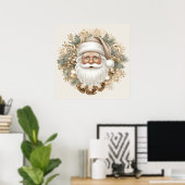 Retro Vintage Kerstman Poster (Thuiskantoor)