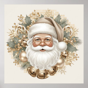 Retro Vintage Kerstman Poster
