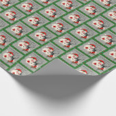 retro vintage kerstman rendiertiel cadeaupapier (Hoek)