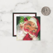retro vintage Kerstman Santa voeg tekst toe Notitiekaartje (Voorkant / Achterkant in situ)
