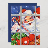 retro vintage kerstman - sinterklaas - sentiment feestdagenkaart (Voorkant / Achterkant)