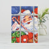 retro vintage kerstman - sinterklaas - sentiment feestdagenkaart (Staand voorkant)