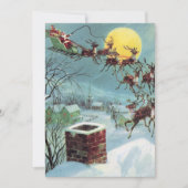 retro vintage Kerstman slee toevoegen sentiment Feestdagenkaart (Voorkant)