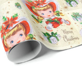 Retro Vintage kerstman tas Cadeaupapier (Rol Hoek)