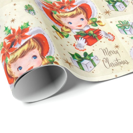 Retro Vintage kerstman tas Cadeaupapier (Rol Hoek)