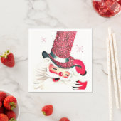 Retro vintage Kerstman Vakantie servetten (Insitu)