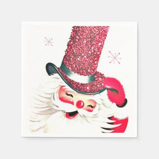 Retro vintage Kerstman Vakantie servetten (Voorkant)