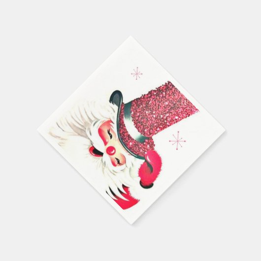 Retro vintage Kerstman Vakantie servetten (Hoek)