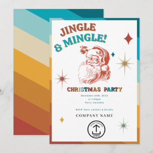Retro Vintage Kerstman Zakelijke Kerstparty Kaart