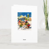 Retro Vintage Kerstmarkt Feestdagen Kaart (Achterkant)