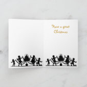 Retro Vintage Kerstmarkt Feestdagen Kaart (Binnen)