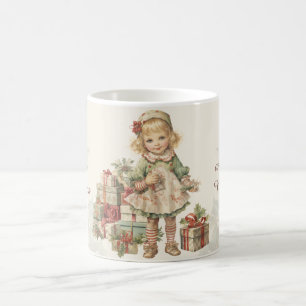 Retro Vintage Kerstmeisje Cadeaus Koffiemok