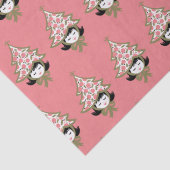 Retro Vintage Kerstmeisje met Boom Pet Tissuepapier (Detail)