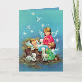 retro vintage Kerstmis Angels Holiday Kaart