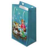 retro vintage Kerstmis Angels Holiday Klein Cadeauzakje (Voorkant Gekanteld)