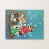 retro vintage Kerstmis Angels Holiday Legpuzzel (Horizontaal)