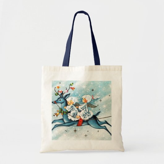 retro vintage Kerstmis Angels Tote Bag (Voorkant)