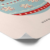 Retro Vintage Kerstmis Bauble Poster (Hoek)