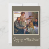 Retro Vintage-kerstmis familie: samen Feestdagenkaart (Voorkant)