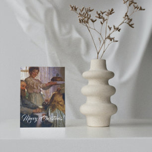 Retro Vintage-kerstmis familie: samen Feestdagenkaart