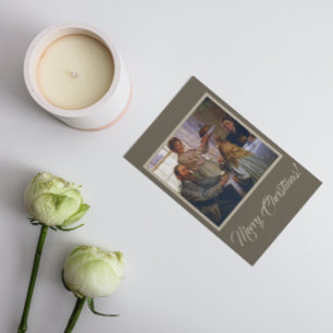 Retro Vintage-kerstmis familie: samen Feestdagenkaart