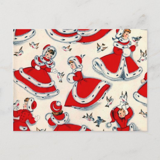 Retro vintage Kerstmis Feestdagenkaart (Voorkant)