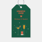 Retro Vintage Kerstmis Feestelijke Proost Cadeaulabel (Voorkant)