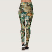Retro Vintage Kerstmis: Groene Collage Leggings (Achterkant)