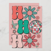 Retro Vintage Kerstmis HoHoHo Fotofamilie Feestdagenkaart (Voorkant / Achterkant)